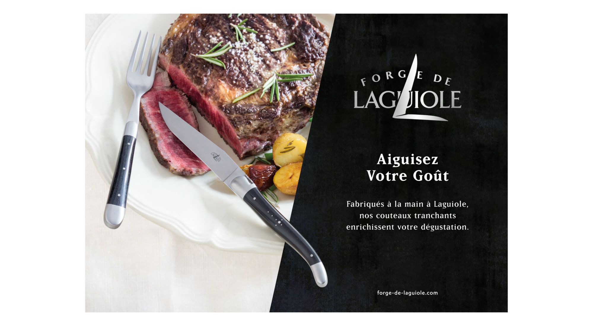 prime rib knife fork elegant napkin plate potatoes