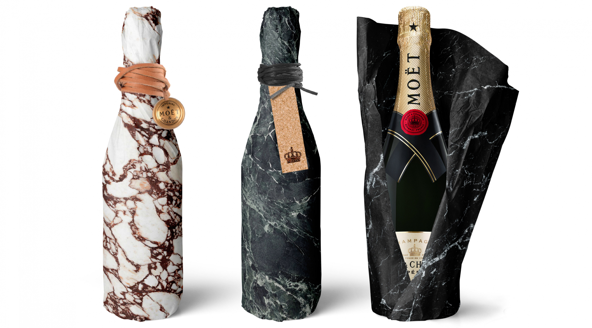 moet chandon paper wrapping gift marbble