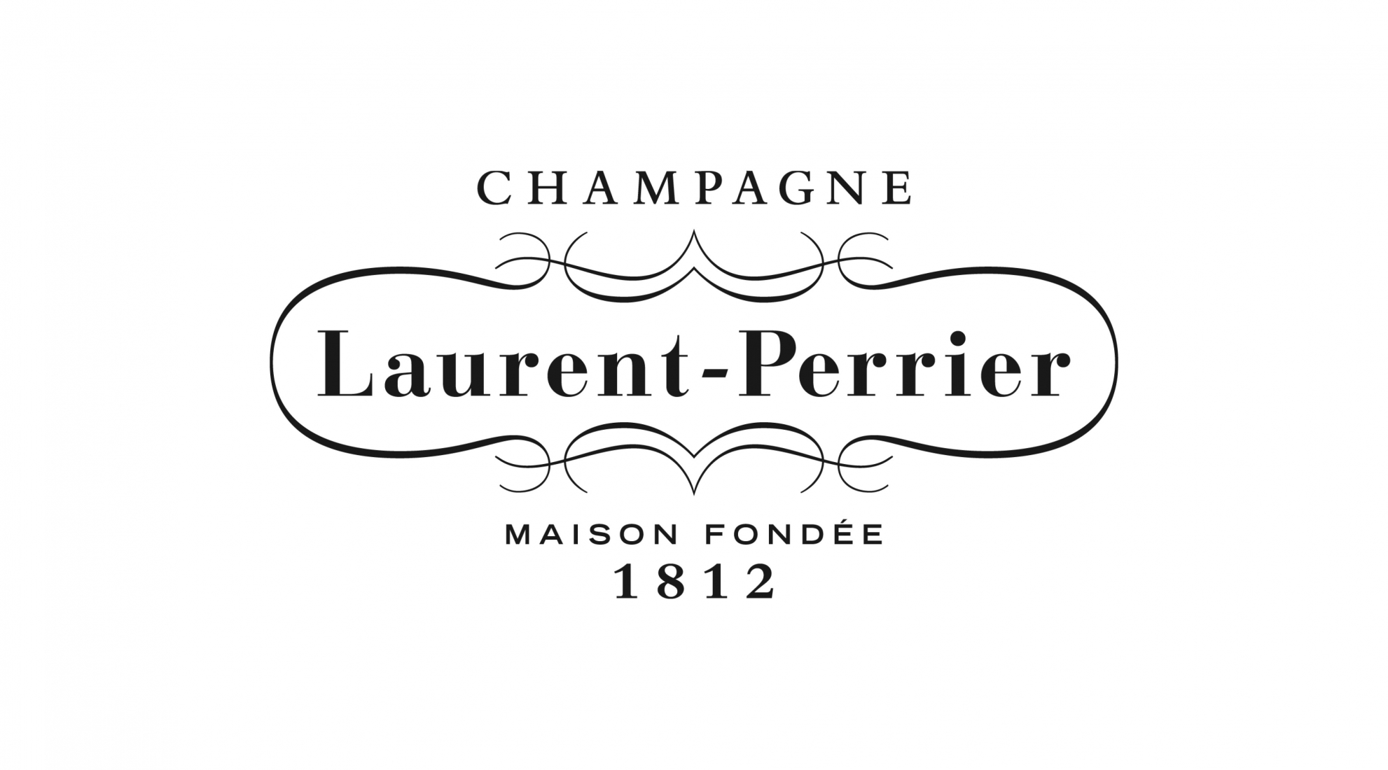 laurent perrier logo black white champagne 1812 maison