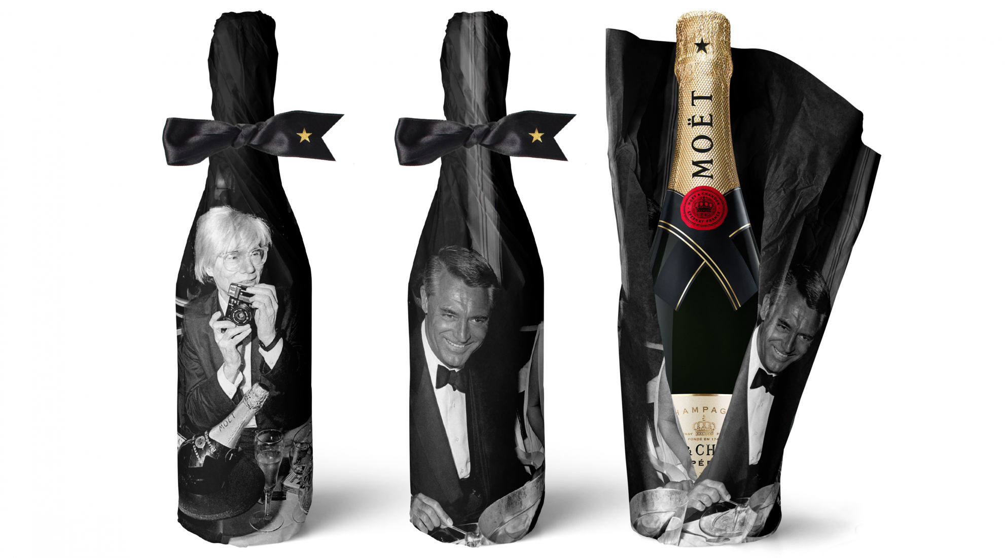 moet chandon paper wrapping gift cinema warhol stars