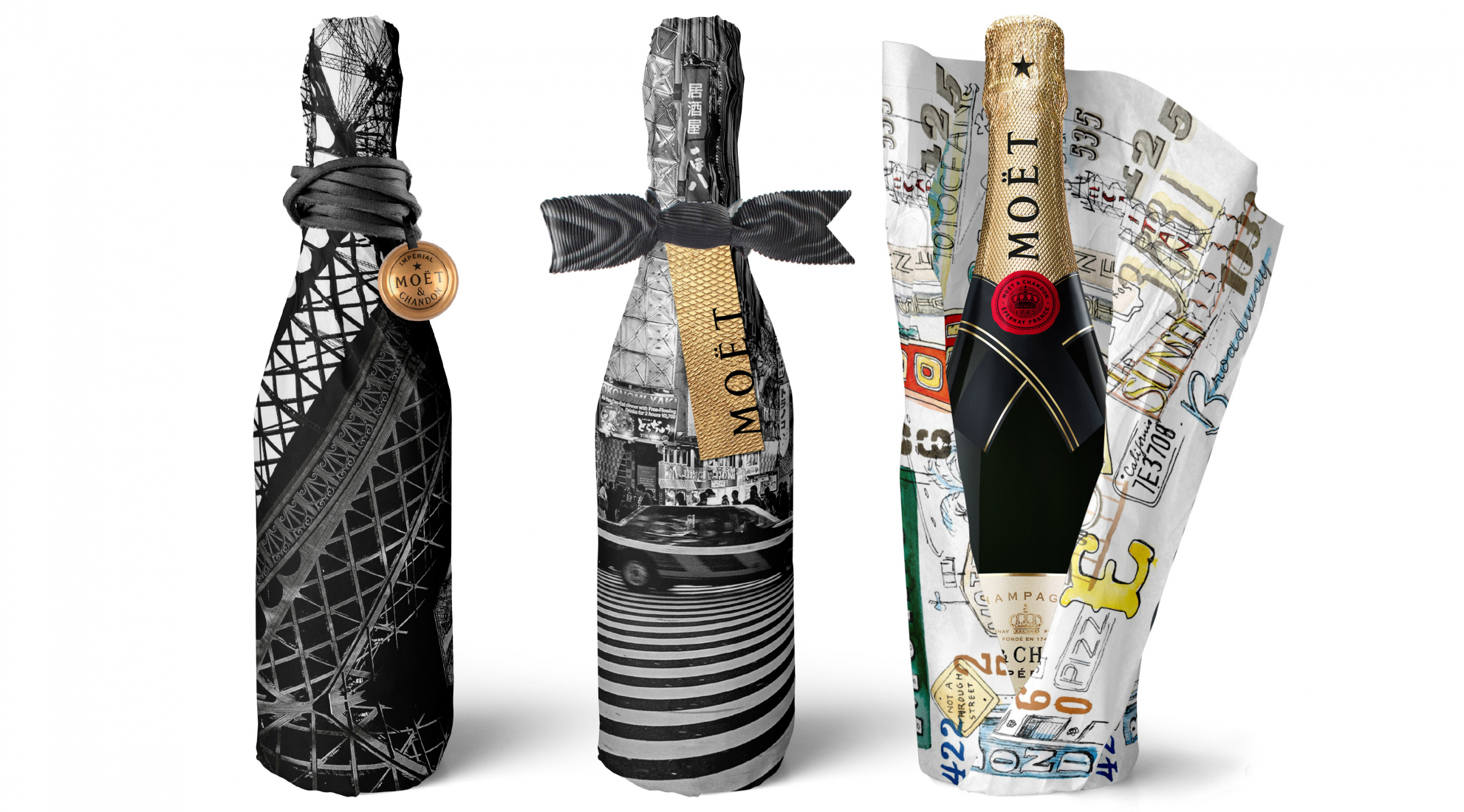 moet chandon paper wrapping gift city paris tokyo usa