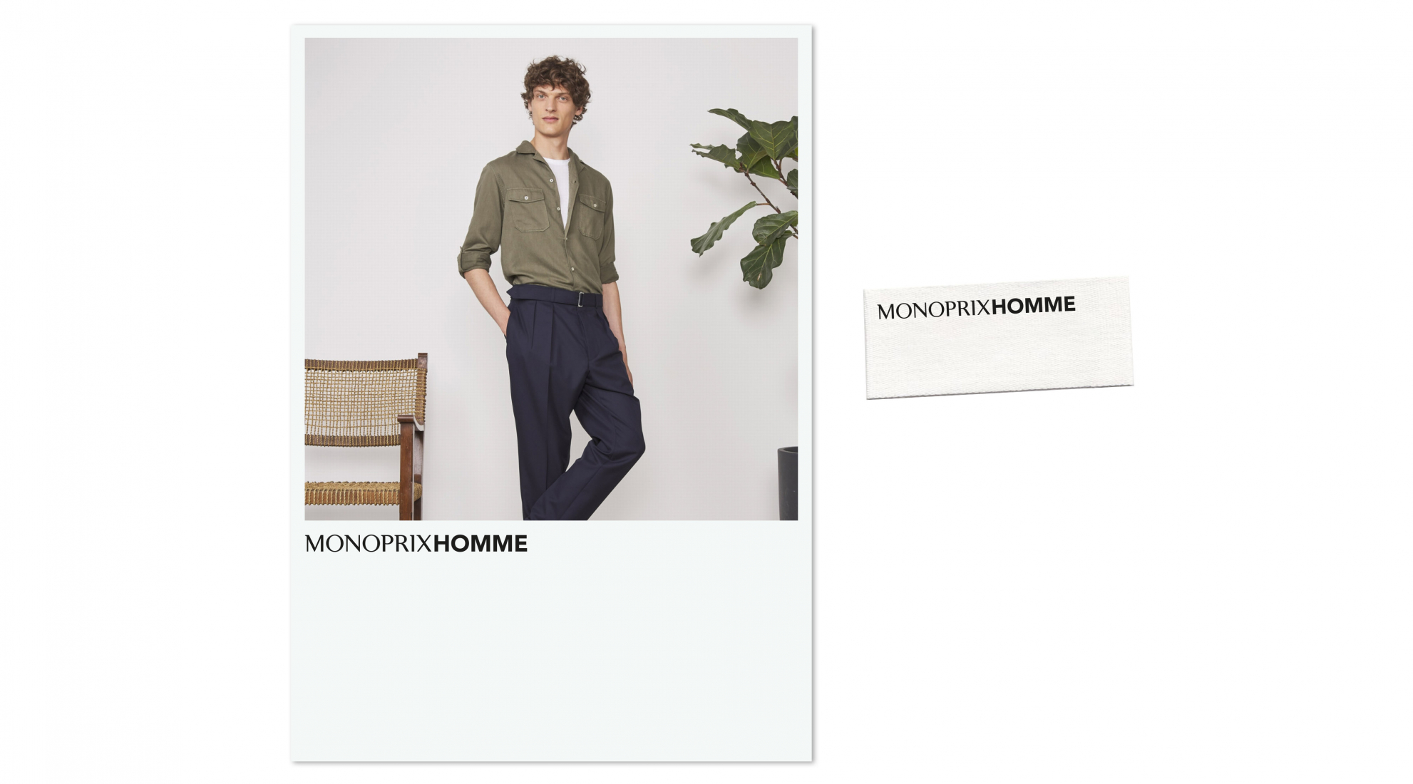 monoprix homme poster etiquette logo