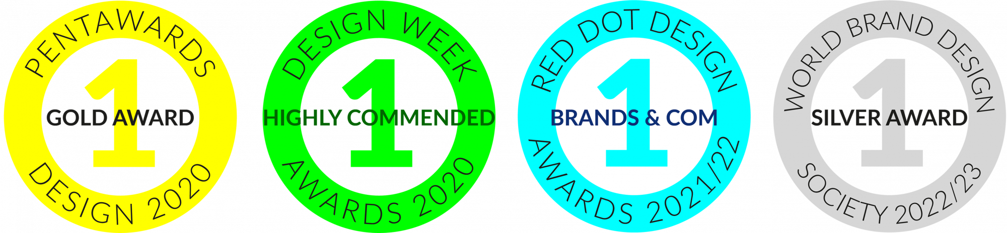 awards design award 2020 week pentaward gold highly commended red dot 2021 brands communication World Brand Design Society 2022 2023 Silver